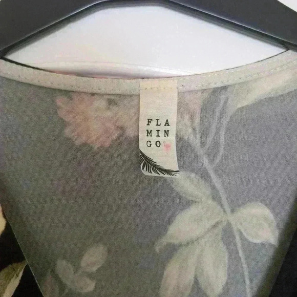 Long floral black flamingo maxi dress size medium - Picture 3 of 9